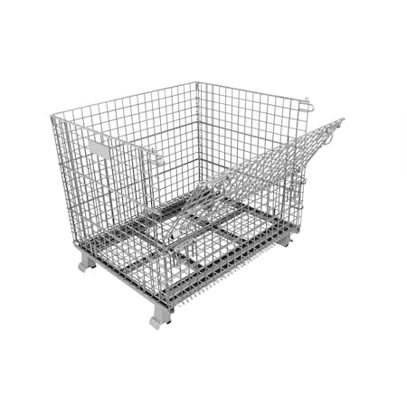 Durastar Wire Container, Outside 32WX40LX34.5H, Mesh 2*2", W/ Caster Pads, 5x2 Swv D324028S4EV-TS-5"PTU